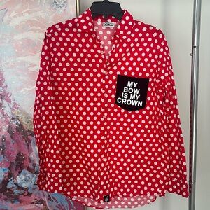 Cakeworthy Minnie Mouse button-down shirt